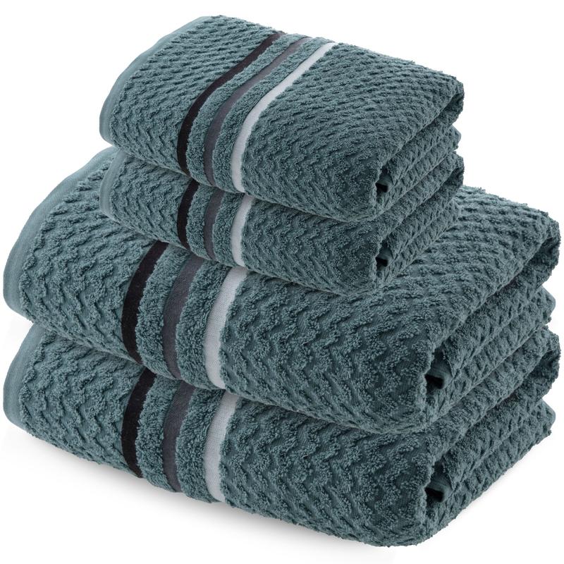 Kit 4 Toalhas Banhão Gigante Jacquard Trento — 100% Algodão Premium 450g/m²