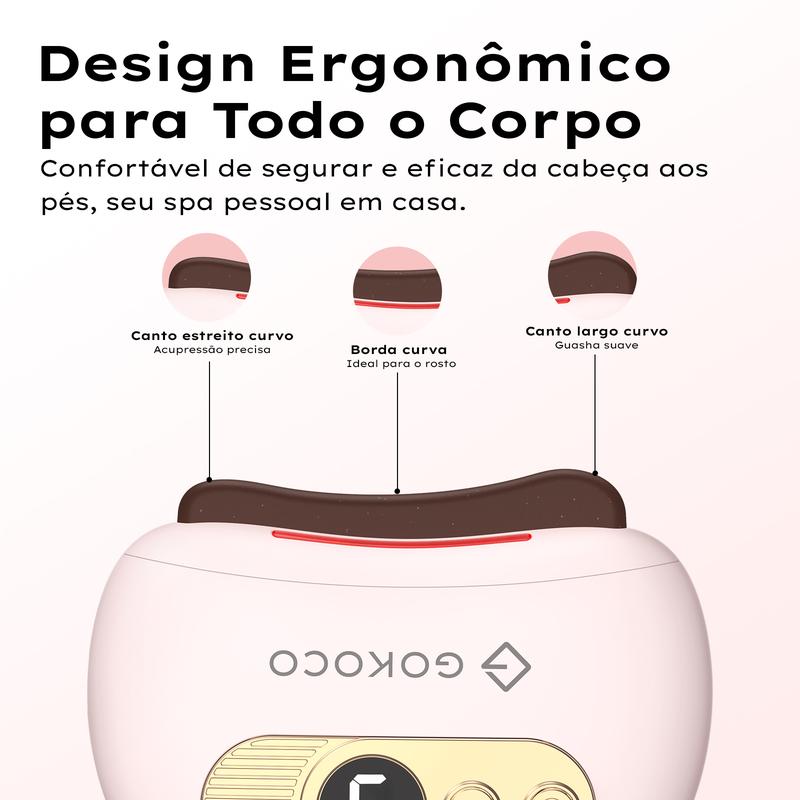 Massageador Inteligente GOKOCO para Rosto e Corpo – 9 Níveis com Calor e Luz Vermelha