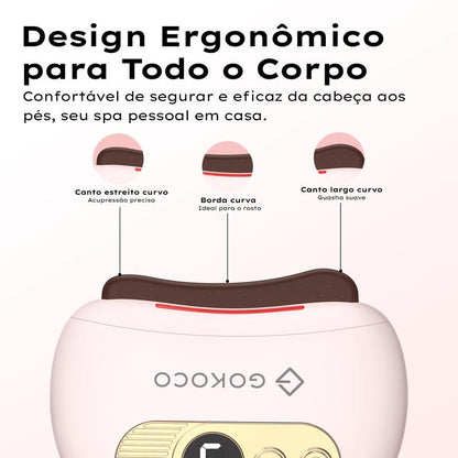 Massageador Inteligente GOKOCO para Rosto e Corpo – 9 Níveis com Calor e Luz Vermelha