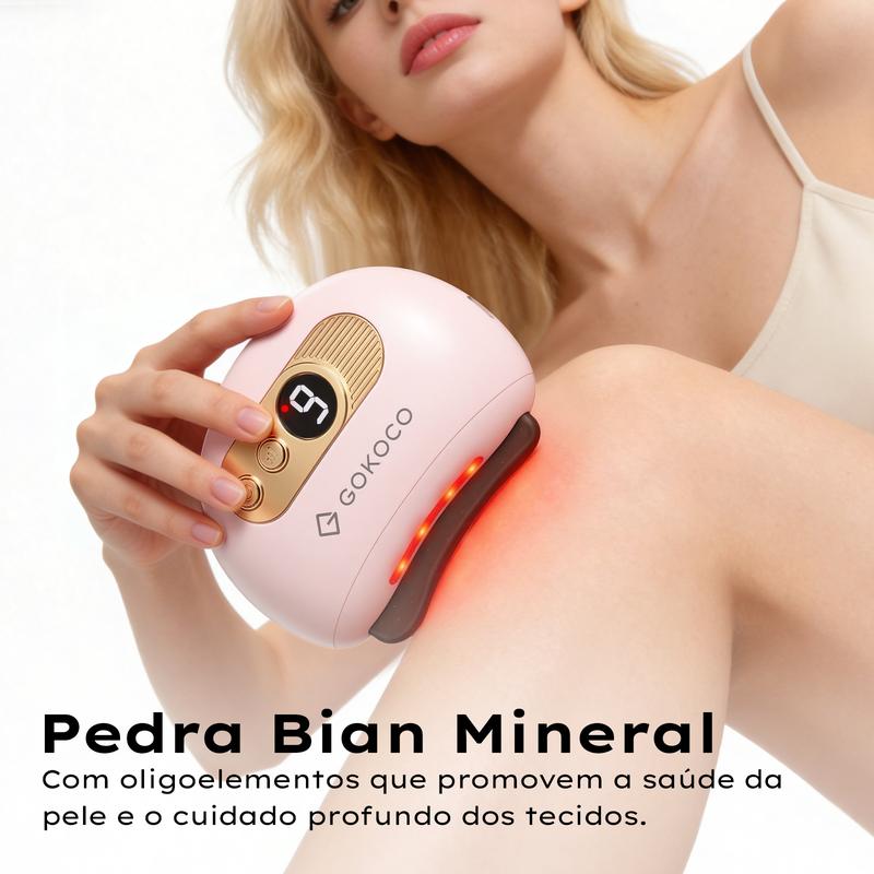 Massageador Inteligente GOKOCO para Rosto e Corpo – 9 Níveis com Calor e Luz Vermelha