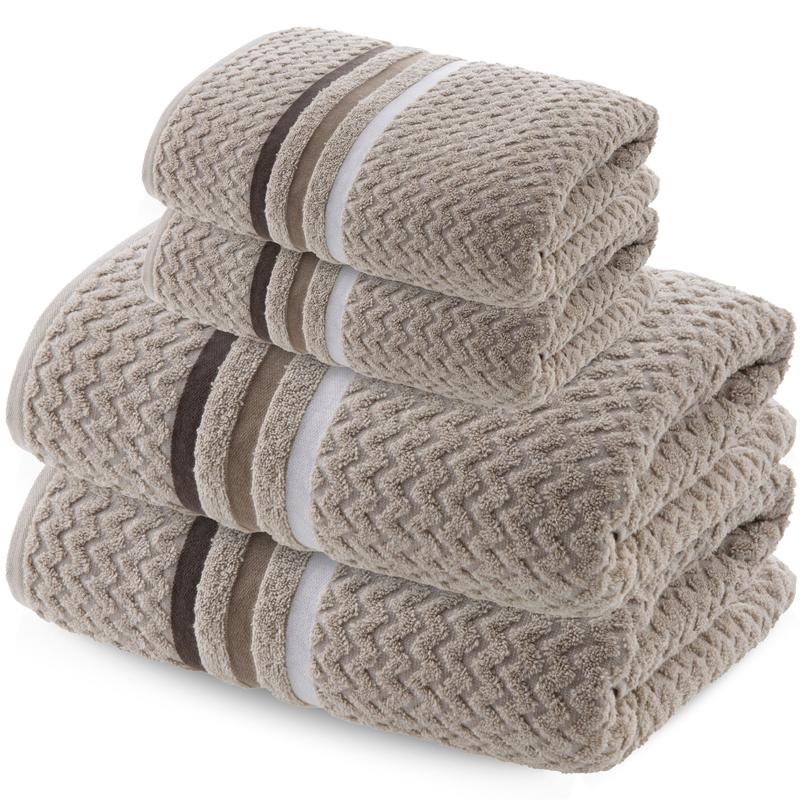 Kit 4 Toalhas Banhão Gigante Jacquard Trento — 100% Algodão Premium 450g/m²
