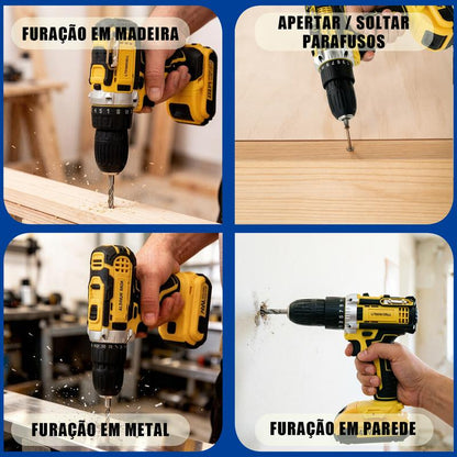 Parafusadeira e Furadeira 48V com 2 Baterias e Maleta