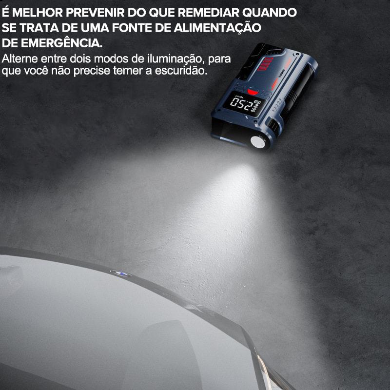 Compressor de Ar Portátil Digital 12V com Power Bank e Luz LED