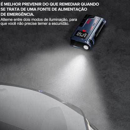 Compressor de Ar Portátil Digital 12V com Power Bank e Luz LED