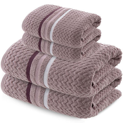 Kit 4 Toalhas Banhão Gigante Jacquard Trento — 100% Algodão Premium 450g/m²