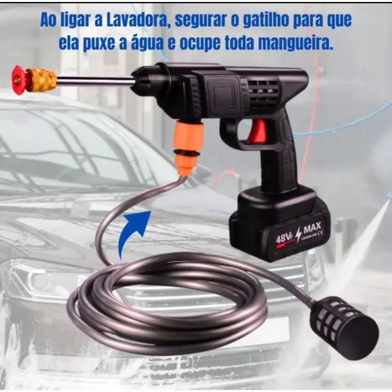 Lavadora de Alta Pressão Portátil Recarregável com 2 Baterias