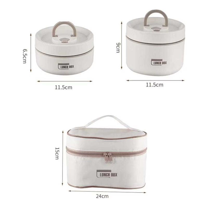 Kit Marmita Térmica com 4 Potes em Aço Inox 304