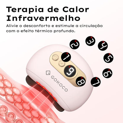 Massageador Inteligente GOKOCO para Rosto e Corpo – 9 Níveis com Calor e Luz Vermelha