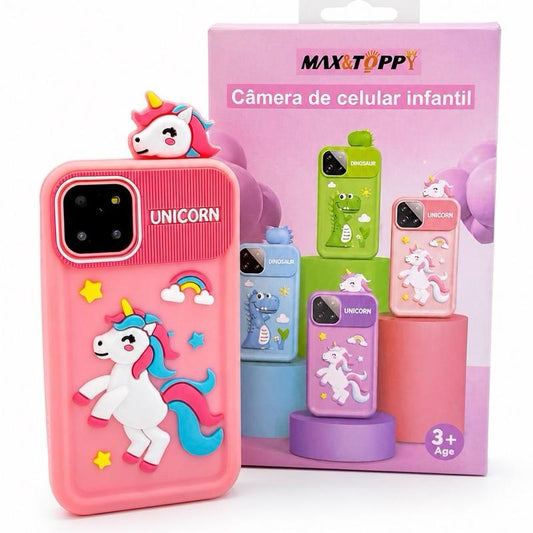 Câmera Infantil Digital Unicórnio com Tela – Fotos e Vídeos para Crianças