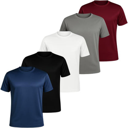 Kit 5 Camisetas Dry Fit Masculinas Básicas