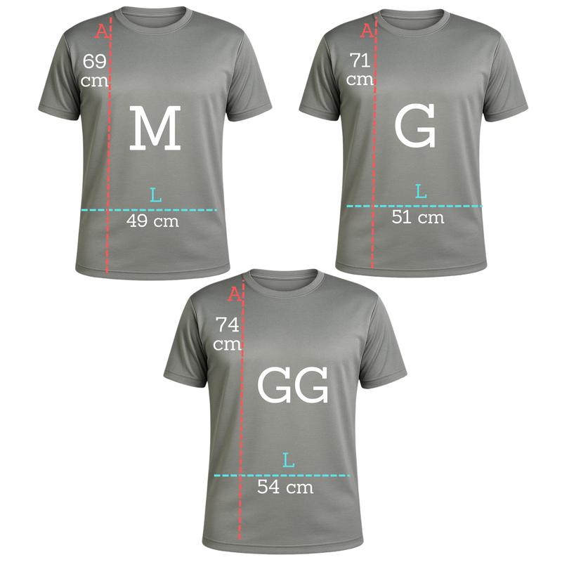 Kit 5 Camisetas Dry Fit Masculinas Básicas