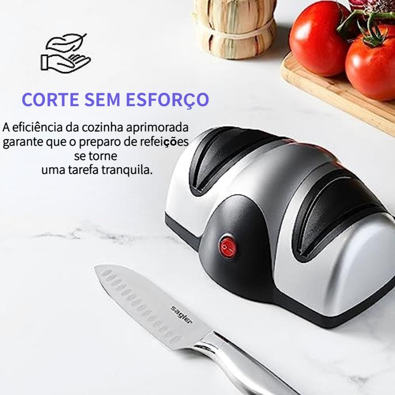 Amolador Elétrico de Facas Bivolt — 2 Estágios de Afiação Profissional para Cozinha
