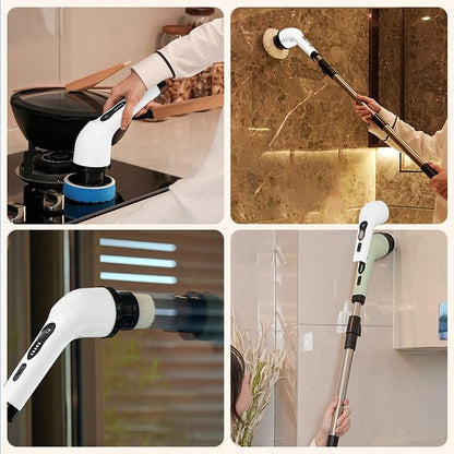 Escova Elétrica de Limpeza 9 em 1 com Cabo Extensível