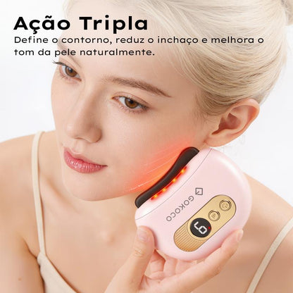 Massageador Inteligente GOKOCO para Rosto e Corpo – 9 Níveis com Calor e Luz Vermelha