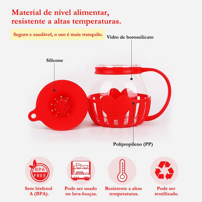 Pipoqueira de Silicone Fitness – Sem Óleo, Saudável e Reutilizável para Micro-ondas