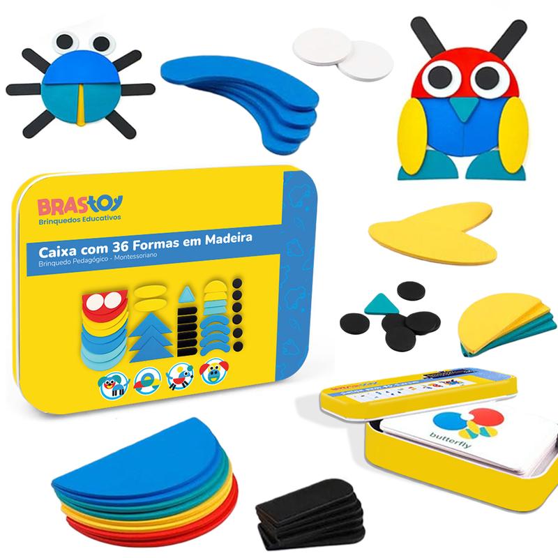 FormaMente™ Jogo Montessori de Formas – 36 Peças + 60 Cartas Educativas