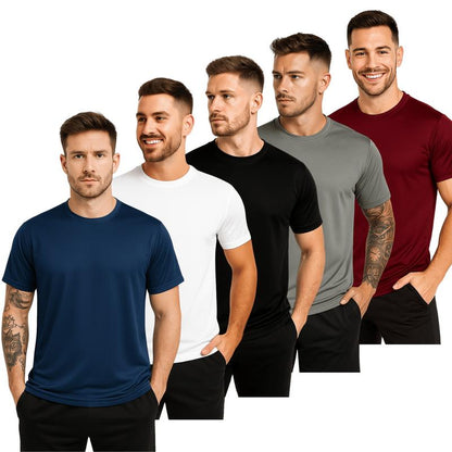 Kit 5 Camisetas Dry Fit Masculinas Básicas