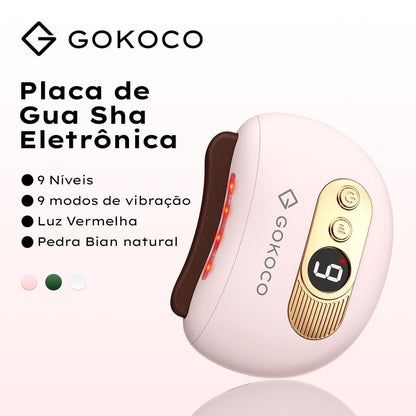 Massageador Inteligente GOKOCO para Rosto e Corpo – 9 Níveis com Calor e Luz Vermelha