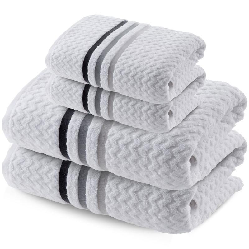Kit 4 Toalhas Banhão Gigante Jacquard Trento — 100% Algodão Premium 450g/m²
